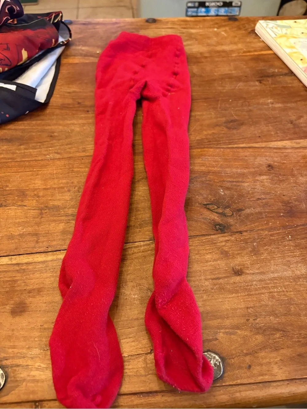 Girls Rag Doll Costume w/ Wig Hat & Tights Size L 10/11 Halloween